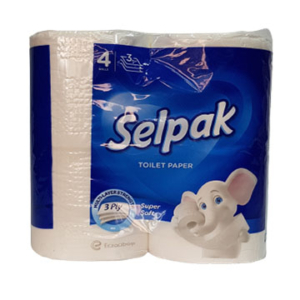 Туалетний папір «Selpak» білий тришаровий 1 уп/4 шт. (01167)